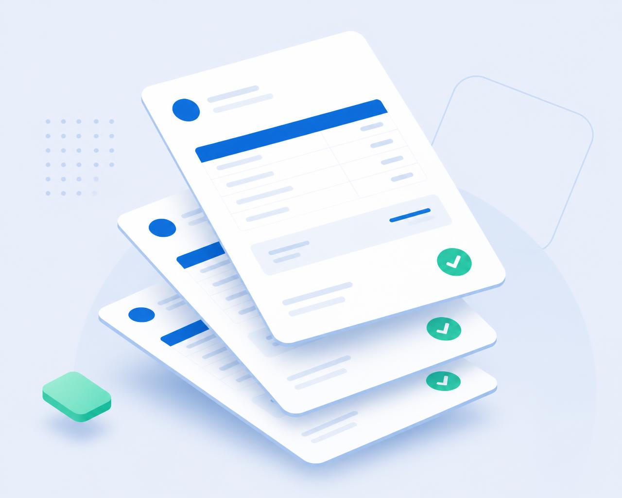 Stack of generated business invoices
